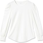 Essentials Women's Long-Sleeve Crewneck Smocked Cuff T-Shirt - Image 5